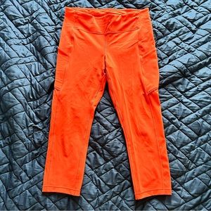 Orange lululemon Crop Leggings